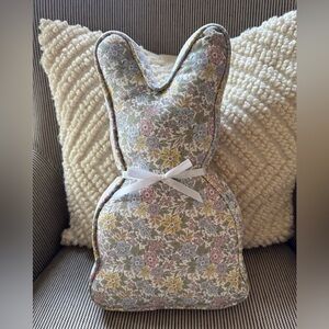 NWT Floral Bunny Pillow Accent - Pastel Multicolor